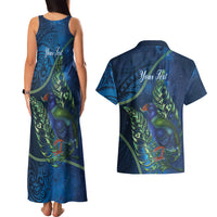 New Zealand Takahe Personalised Couples Matching Tank Maxi Dress and Hawaiian Shirt Silver Fern Galaxy Polynesian Pattern LT22 - Polynesian Pride