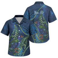 New Zealand Takahe Personalised Family Matching Puletasi and Hawaiian Shirt Silver Fern Galaxy Polynesian Pattern LT22 Son's Shirt Blue - Polynesian Pride