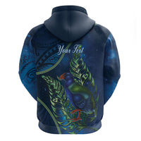 New Zealand Takahe Personalised Hoodie Silver Fern Galaxy Polynesian Pattern LT22 - Polynesian Pride