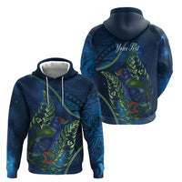 New Zealand Takahe Personalised Hoodie Silver Fern Galaxy Polynesian Pattern LT22 - Polynesian Pride