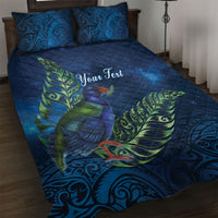 New Zealand Takahe Personalised Quilt Bed Set Silver Fern Galaxy Polynesian Pattern