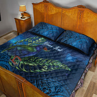New Zealand Takahe Personalised Quilt Bed Set Silver Fern Galaxy Polynesian Pattern