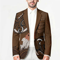 New Zealand Taiaha Blazer Maori Weapon Silver Fern Maori Pattern