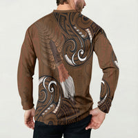 New Zealand Taiaha Button Sweatshirt Maori Weapon Silver Fern Maori Pattern