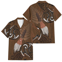 New Zealand Taiaha Family Matching Long Sleeve Bodycon Dress and Hawaiian Shirt Maori Weapon Silver Fern Maori Pattern