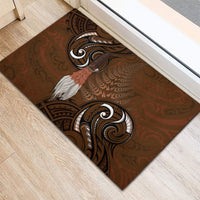 New Zealand Taiaha Rubber Doormat Maori Weapon Silver Fern Maori Pattern