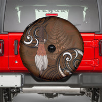 New Zealand Taiaha Spare Tire Cover Maori Weapon Silver Fern Maori Pattern