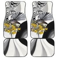 New Zealand Fantail Bird Car Mats Maori Piwakawaka Kowhai Maori Pattern