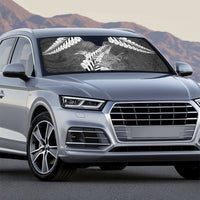 New Zealand Weka Personalised Auto Sun Shade Aotearoa Hen Silver Fern Maori Pattern LT22 - Polynesian Pride