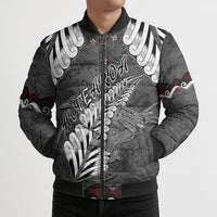 New Zealand Weka Personalised Bomber Puffer Jacket Aotearoa Hen Silver Fern Maori Pattern LT22 - Polynesian Pride