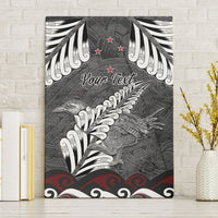 New Zealand Weka Personalised Canvas Wall Art Aotearoa Hen Silver Fern Maori Pattern