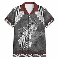New Zealand Weka Personalised Hawaiian Shirt Aotearoa Hen Silver Fern Maori Pattern LT22 Black - Polynesian Pride