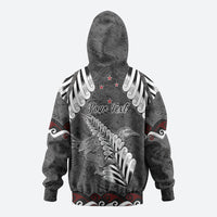 New Zealand Weka Personalised Hoodie Aotearoa Hen Silver Fern Maori Pattern