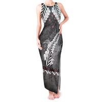 New Zealand Weka Personalised Tank Maxi Dress Aotearoa Hen Silver Fern Maori Pattern