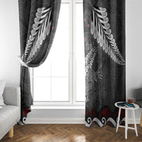 New Zealand Weka Personalised Window Curtain Aotearoa Hen Silver Fern Maori Pattern
