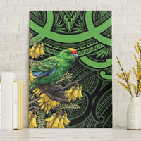 New Zealand Parakeet Bird Canvas Wall Art Maori Kakariki Kowhai Maori Pattern