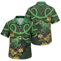 New Zealand Parakeet Bird Family Matching Mermaid Dress and Hawaiian Shirt Maori Kakariki Kowhai Maori Pattern