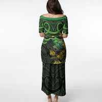 New Zealand Parakeet Bird Puletasi Maori Kakariki Kowhai Maori Pattern LT22 - Polynesian Pride