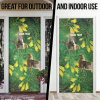 Bellbird New Zealand Personalised Door Cover Kowhai Flower Maori Pattern