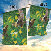 Bellbird New Zealand Personalised Garden Flag Kowhai Flower Maori Pattern