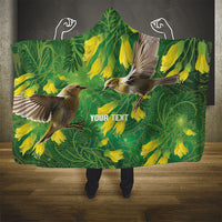 Bellbird New Zealand Personalised Hooded Blanket Kowhai Flower Maori Pattern