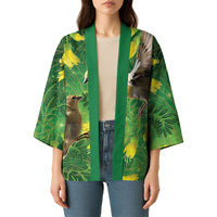 Bellbird New Zealand Personalised Kimono Kowhai Flower Maori Pattern