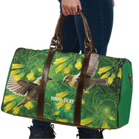 Bellbird New Zealand Personalised Travel Bag Kowhai Flower Maori Pattern