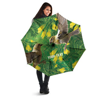 Bellbird New Zealand Personalised Umbrella Kowhai Flower Maori Pattern