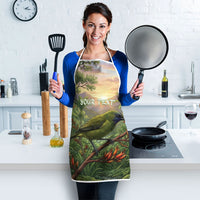 Bellbird New Zealand Personalised Apron Korimako Harakeke Flower Native Forest