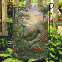 Bellbird New Zealand Personalised Garden Flag Korimako Harakeke Flower Native Forest