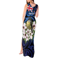 Tomtit New Zealand Personalised Tank Maxi Dress Miromiro Manuka Flower Maori Pattern