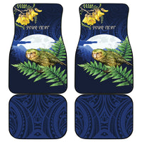 Kakapo New Zealand Personalised Car Mats Kowhai Flower Silver Fern Maori Pattern