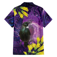 New Zealand Tui Bird Matariki Hawaiian Shirt Kowhai Flower Silver Fern Galaxy Maori Pattern LT22 - Polynesian Pride