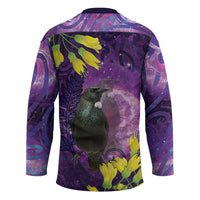 New Zealand Tui Bird Matariki Hockey Jersey Kowhai Flower Silver Fern Galaxy Maori Pattern LT22 - Polynesian Pride