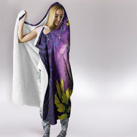 New Zealand Tui Bird Matariki Hooded Blanket Kowhai Flower Silver Fern Galaxy Maori Pattern