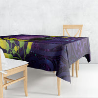 New Zealand Tui Bird Matariki Tablecloth Kowhai Flower Silver Fern Galaxy Maori Pattern