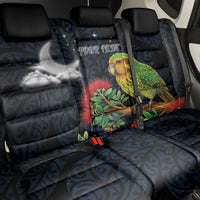 New Zealand Kakapo Matariki Personalised Back Car Seat Cover Pohutukawa Flower Galaxy Maori Pattern