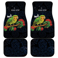 New Zealand Kakapo Matariki Personalised Car Mats Pohutukawa Flower Galaxy Maori Pattern