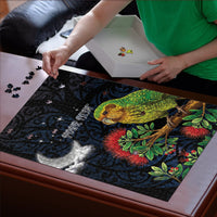 New Zealand Kakapo Matariki Personalised Puzzle Pohutukawa Flower Galaxy Maori Pattern