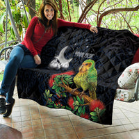 New Zealand Kakapo Matariki Personalised Quilt Pohutukawa Flower Galaxy Maori Pattern