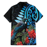 Tui Bird Kakabeak New Zealand Hawaiian Shirt Clianthus Galaxy Maori Koru Pattern