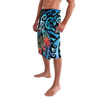 Tui Bird Kakabeak New Zealand Lavalava Clianthus Galaxy Maori Koru Pattern