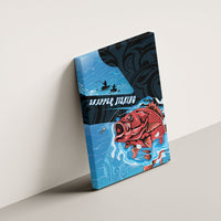 Snapper Fishing New Zealand Canvas Wall Art Tamure Fish Hook Maori Pattern