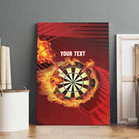 Personalised Darts New Zealand Canvas Wall Art Silver Fern Red Color