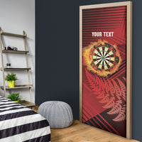 Personalised Darts New Zealand Door Cover Silver Fern Red Color