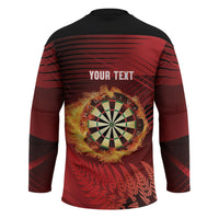 Personalised Darts New Zealand Hockey Jersey Silver Fern Red Color
