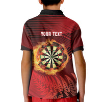 Personalised Darts New Zealand Kid Polo Shirt Silver Fern Red Color