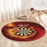 Personalised Darts New Zealand Round Carpet Silver Fern Red Color