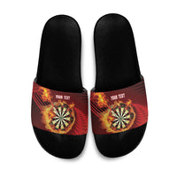Personalised Darts New Zealand Slide Sandals Silver Fern Red Color