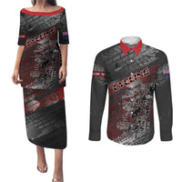 Personalised Cycling New Zealand Couples Matching Puletasi and Long Sleeve Button Shirt Aotearoa Pride Sportswear